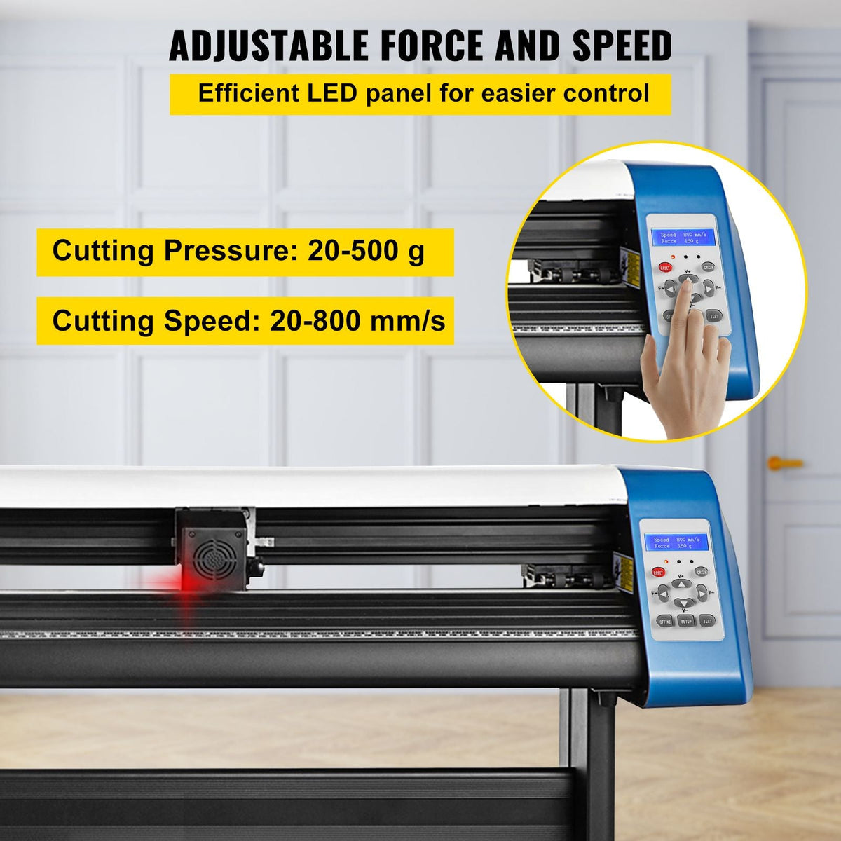 53-Inch Automatic Contour Vinyl Cutter Plotter Force & Speed Adjustable Sign Cutting With Floor Stand & Signmaster Software
