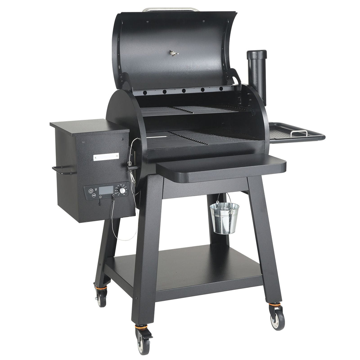 53 inch Portable Charcoal Grill, Propane Gas Grills with Cover and Cart, Heavy Duty Iron BBQ Grill, Mini Tabletop Smoker for Outdoor Cooking, Barbecue Camping, Picnic, Patio, and Backyard, Black