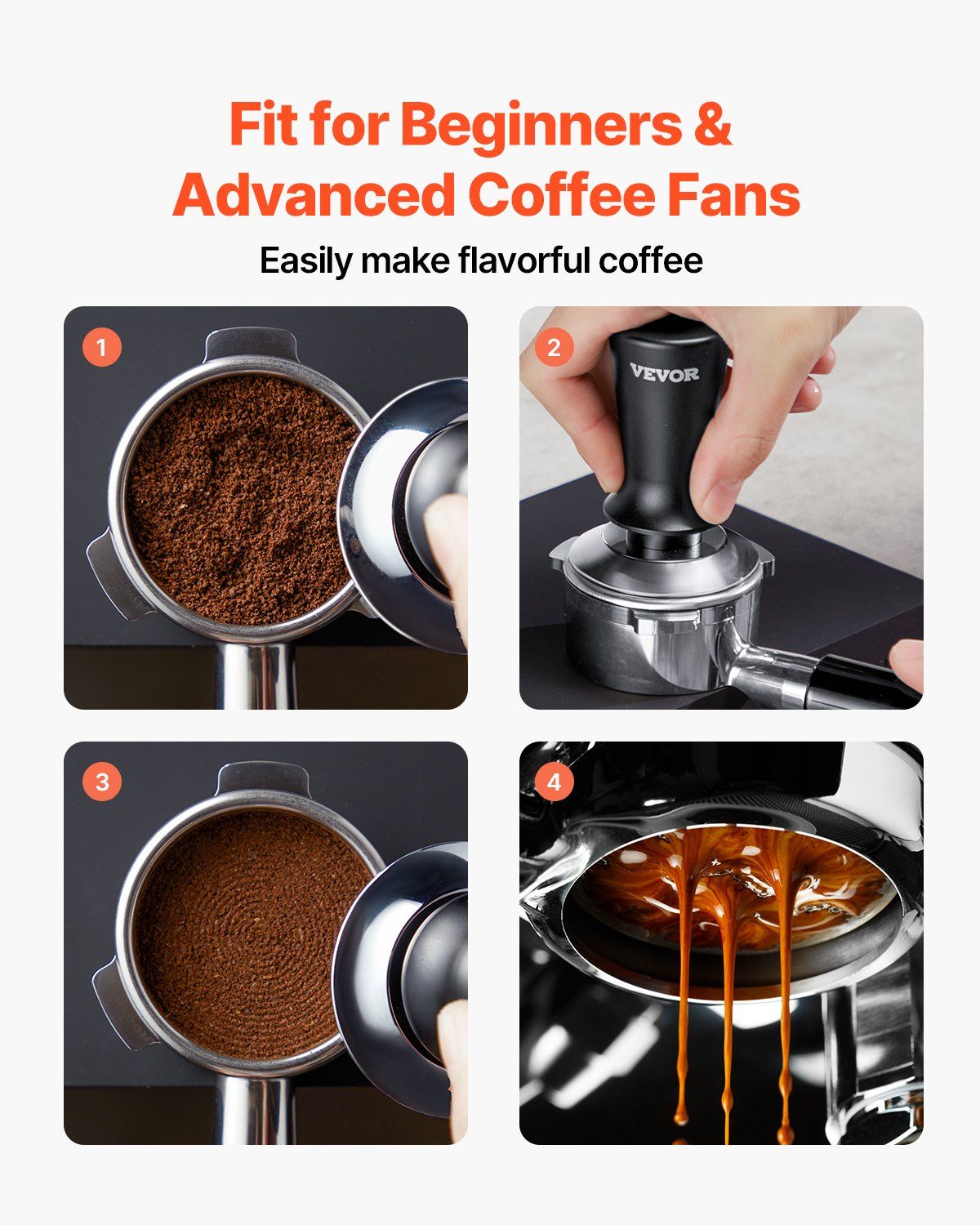 53mm Espresso Tamper Stainless Steel Coffee Tamper with Spring