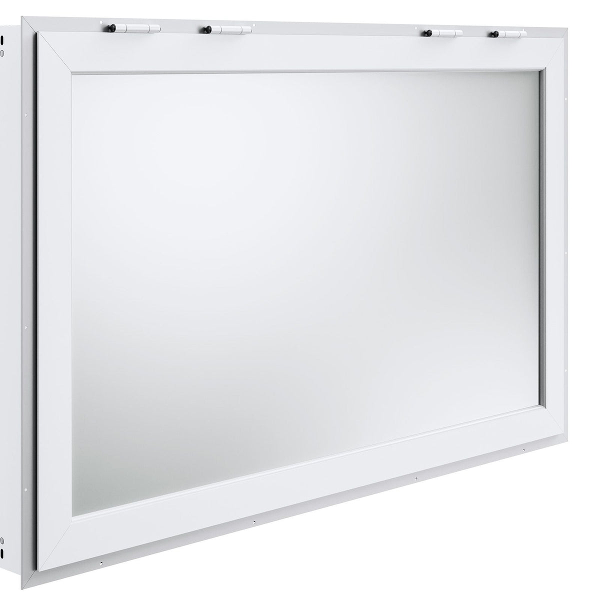 53"x33" Service Window, Aluminum Food Truck Serving Window with 4 Sliding Panels, Awning Door & Hook, Opens to 85 Degrees for Concession Trailers