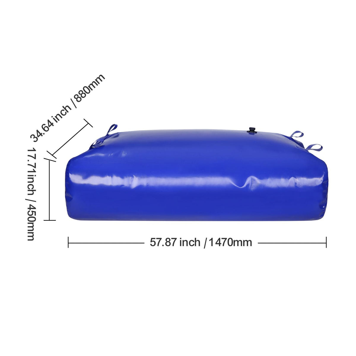 540L/142.7 Gallon Water Storage Bladder, RV Water Tank, 1000D Blue PVC Collapsible Water Storage Containers, Large Capacity Soft Water Bag, Portable Water Bladder, Fire Prevention, Camping
