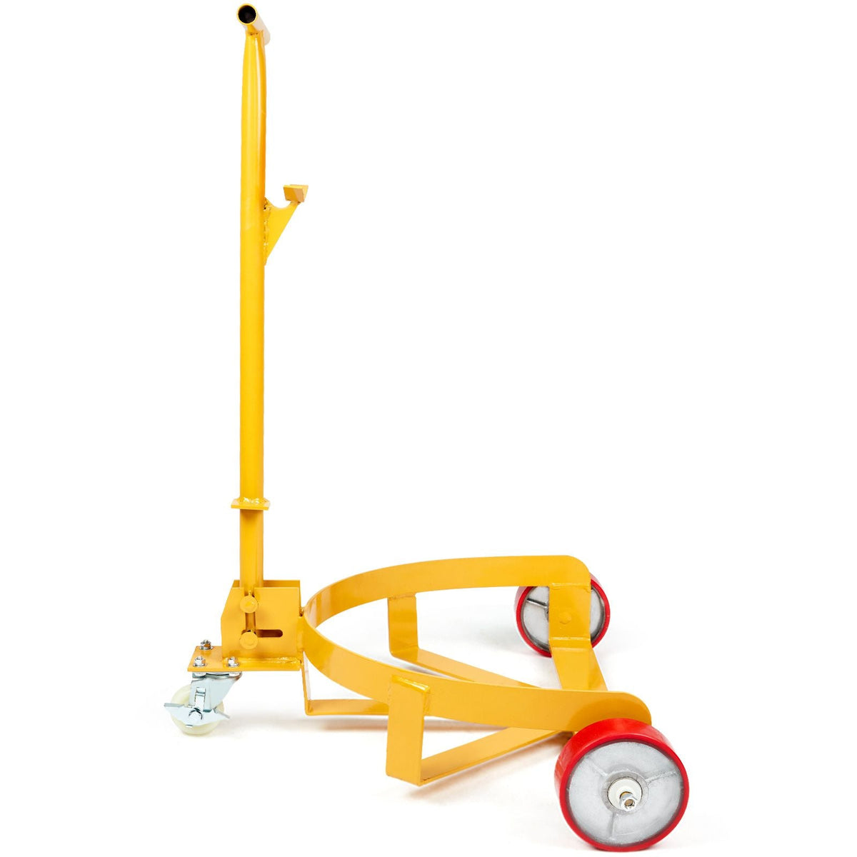 55 Gallon Drum Dolly, 1200 lbs Load Capacity, Barrel Dolly Cart Drum Caddy Round Dolly Steel Low Profile, Heavy Duty Steel Frame with Adjustable Handle 3 Wheels, for Workshop Factory Warehouse
