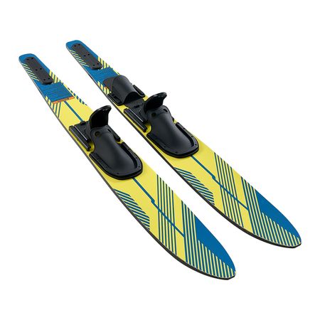 59" Water Skis, Adult Water Ski with X-7 Adjustable Horseshoe Bindings & Padded Rear Toe Plate, High-gloss UV Coating Waterskis Combo for Adults Up to 300 lbs
