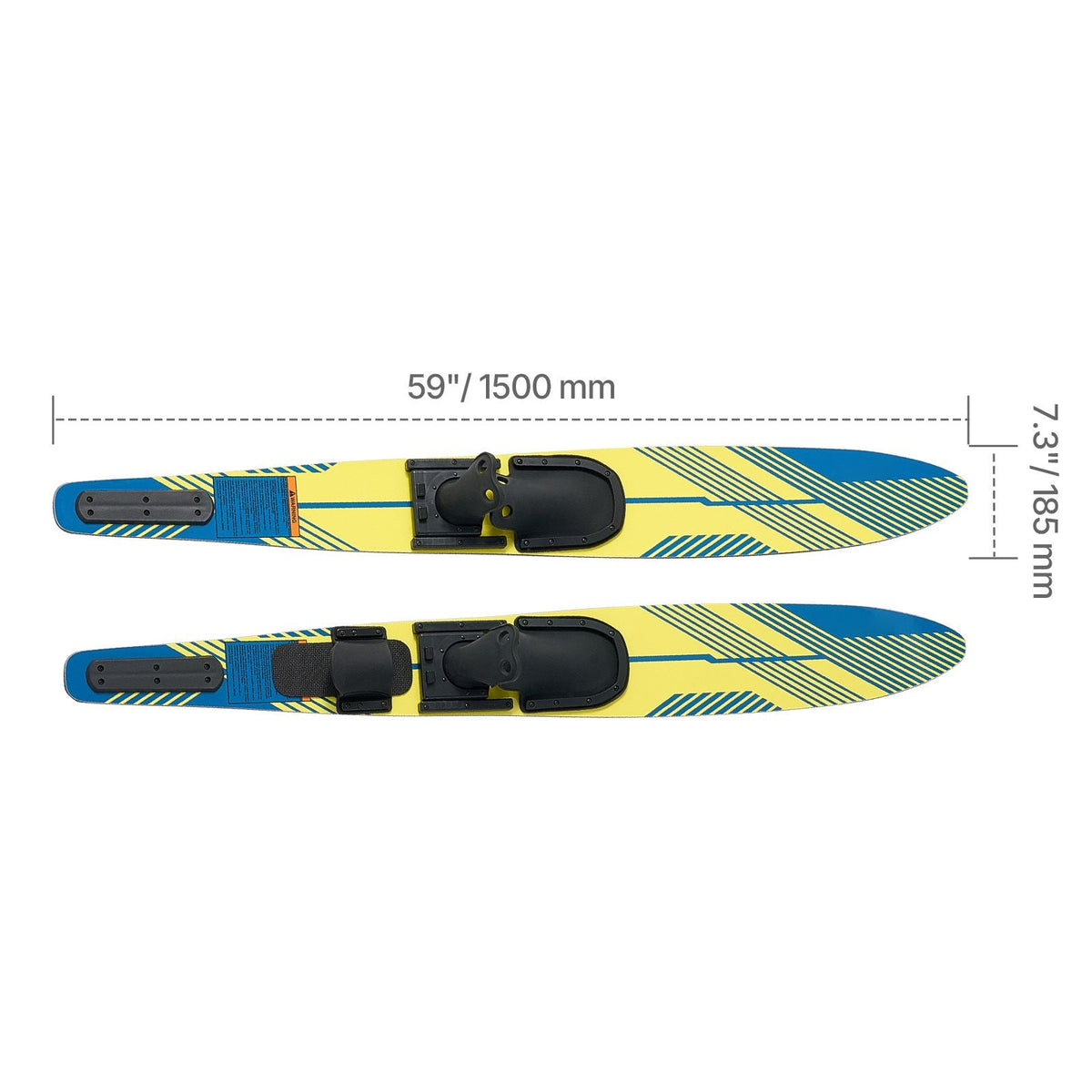 59" Water Skis, Adult Water Ski with X-7 Adjustable Horseshoe Bindings & Padded Rear Toe Plate, High-gloss UV Coating Waterskis Combo for Adults Up to 300 lbs