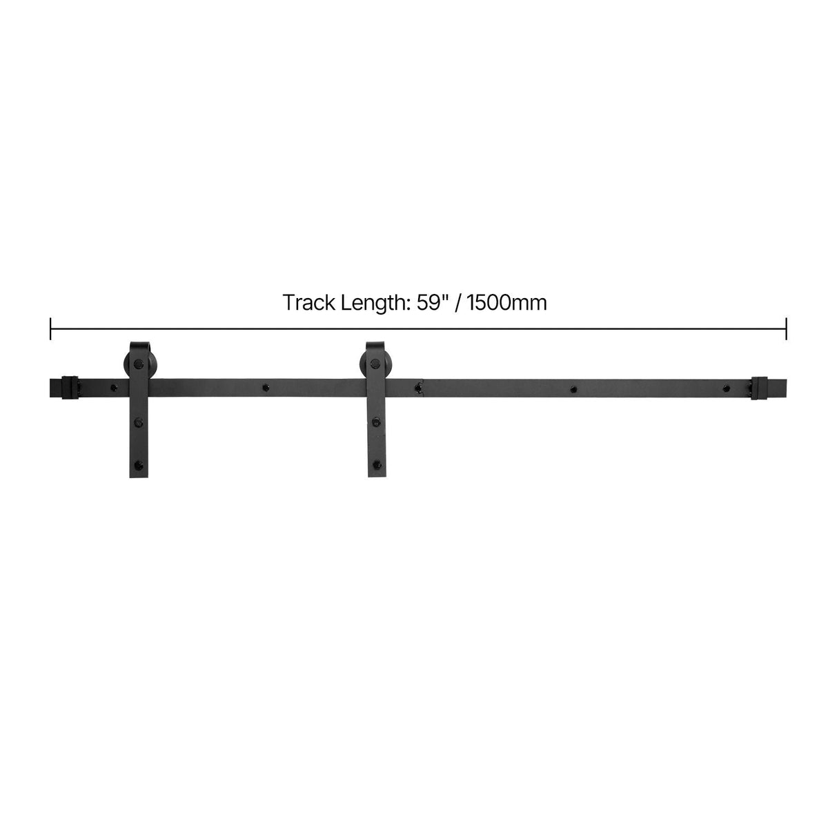 5FT Sliding Barn Door Hardware Kit, 330 LBS Weight Capacity, Compatible with 30 Inches Max Width & 1-3/8 to 1-3/4 Inches Thickness Single Sliding Barn Door, Durable Track & J-shape Roller,Black