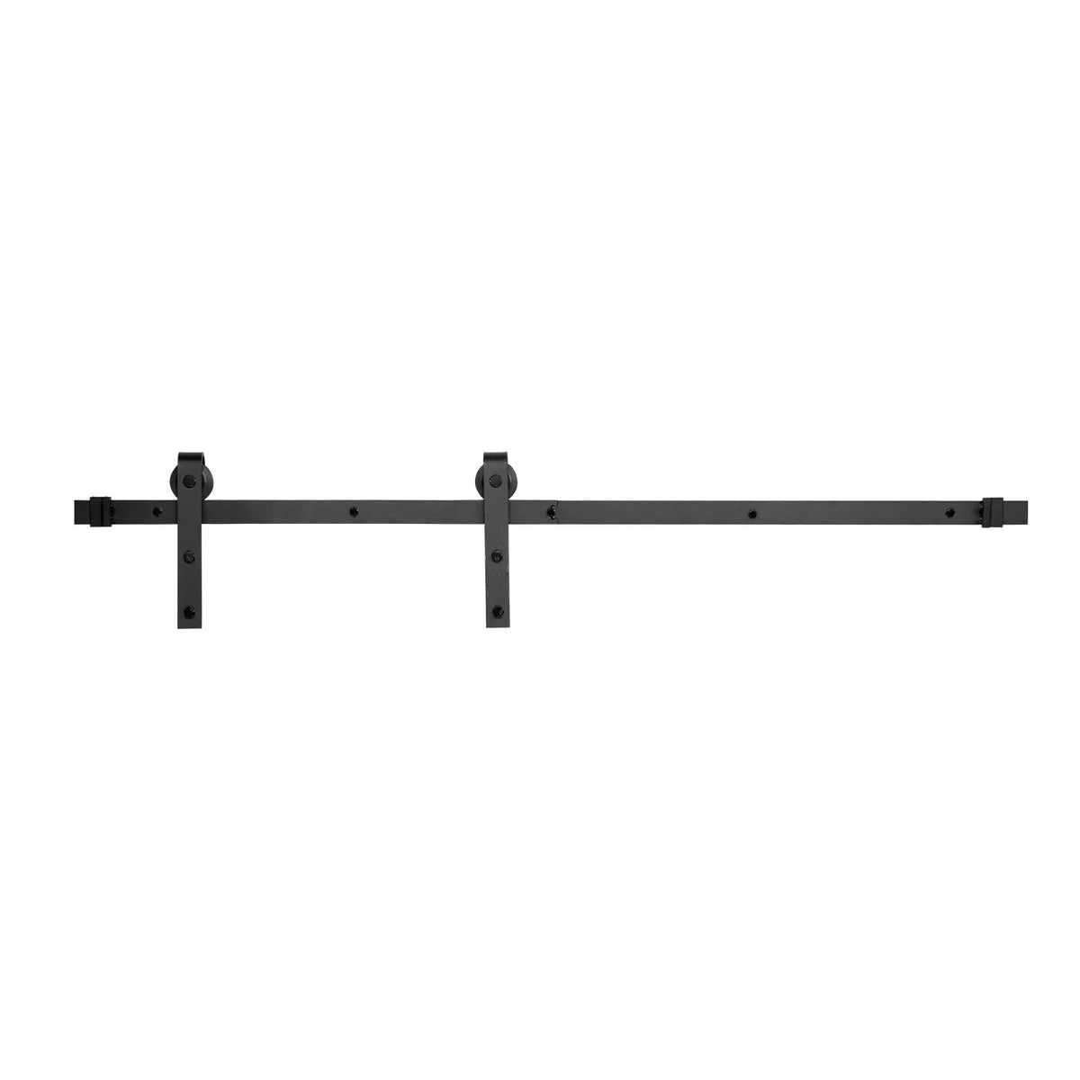 5FT Sliding Barn Door Hardware Kit, 330 LBS Weight Capacity, Compatible with 30 Inches Max Width & 1-3/8 to 1-3/4 Inches Thickness Single Sliding Barn Door, Durable Track & J-shape Roller,Black