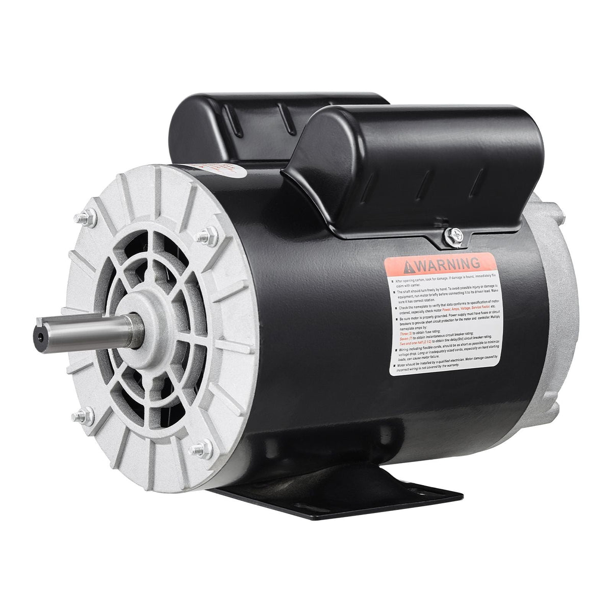 5HP SPL Air Compressor Electric Motor, 230V 17.6Amps, 56 Frame 3450RPM, 5/8" Keyed Shaft, 1.88" Shaft Length, CW/CCW Rotation (Factory Setting is CCW), Single Phase