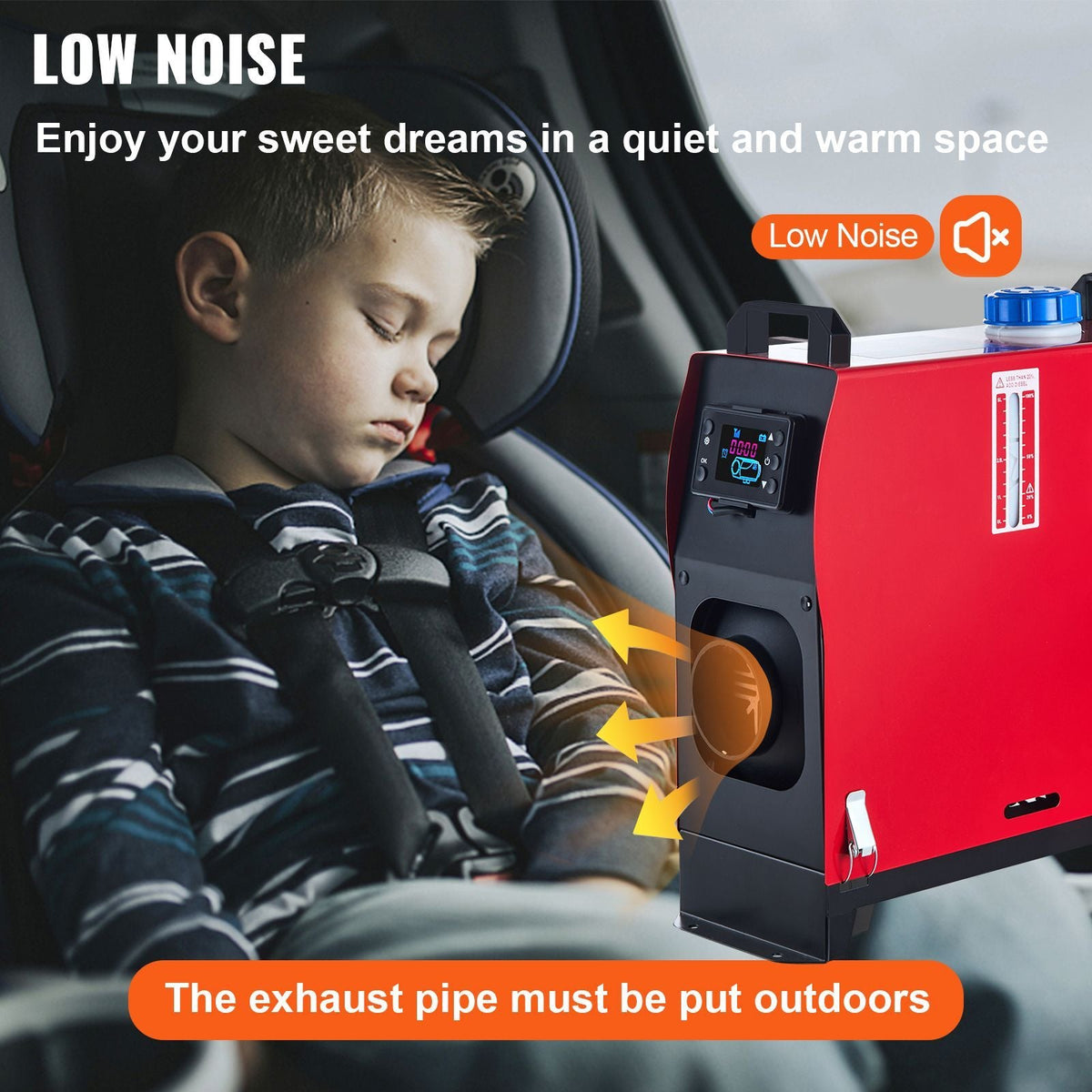 5KW Diesel Air Heater All in One 12V Diesel Parking Heater Silencer 5000W Diesel Heater Remote Control with LCD Switch for RV Motorhome Bus and Trailer