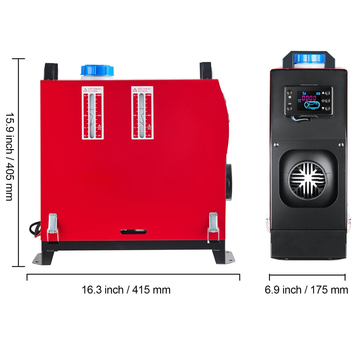 5KW Diesel Air Heater All in One 12V Diesel Parking Heater Silencer 5000W Diesel Heater Remote Control with LCD Switch for RV Motorhome Bus and Trailer