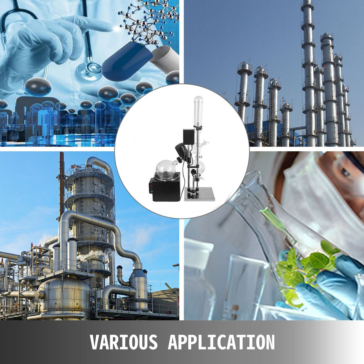 5L Rotary Evaporator RotoVap 99 Celsius Borosilicate Glass 110V Rotation 0-90rpm USA