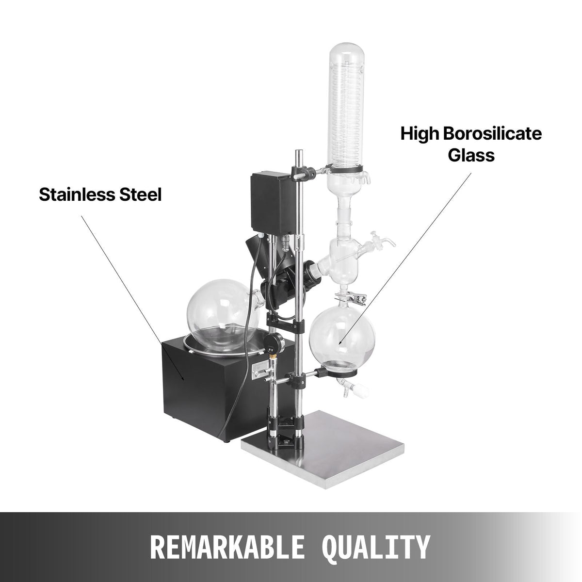 5L Rotary Evaporator RotoVap 99 Celsius Borosilicate Glass 110V Rotation 0-90rpm USA