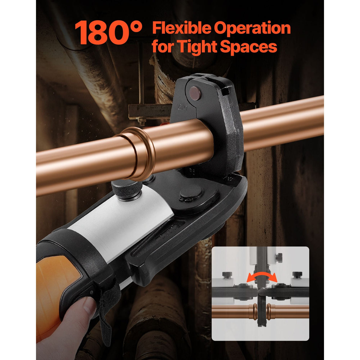 5PCS ProPress Pressing Kit for Standard Series Press Tools, 4PCS Press Rings (1/2", 3/4", 1", 1-1/4") & R8 Actuator for ProPress Copper Pipes, Compatible with 32KN Press Tools for 180° Operation