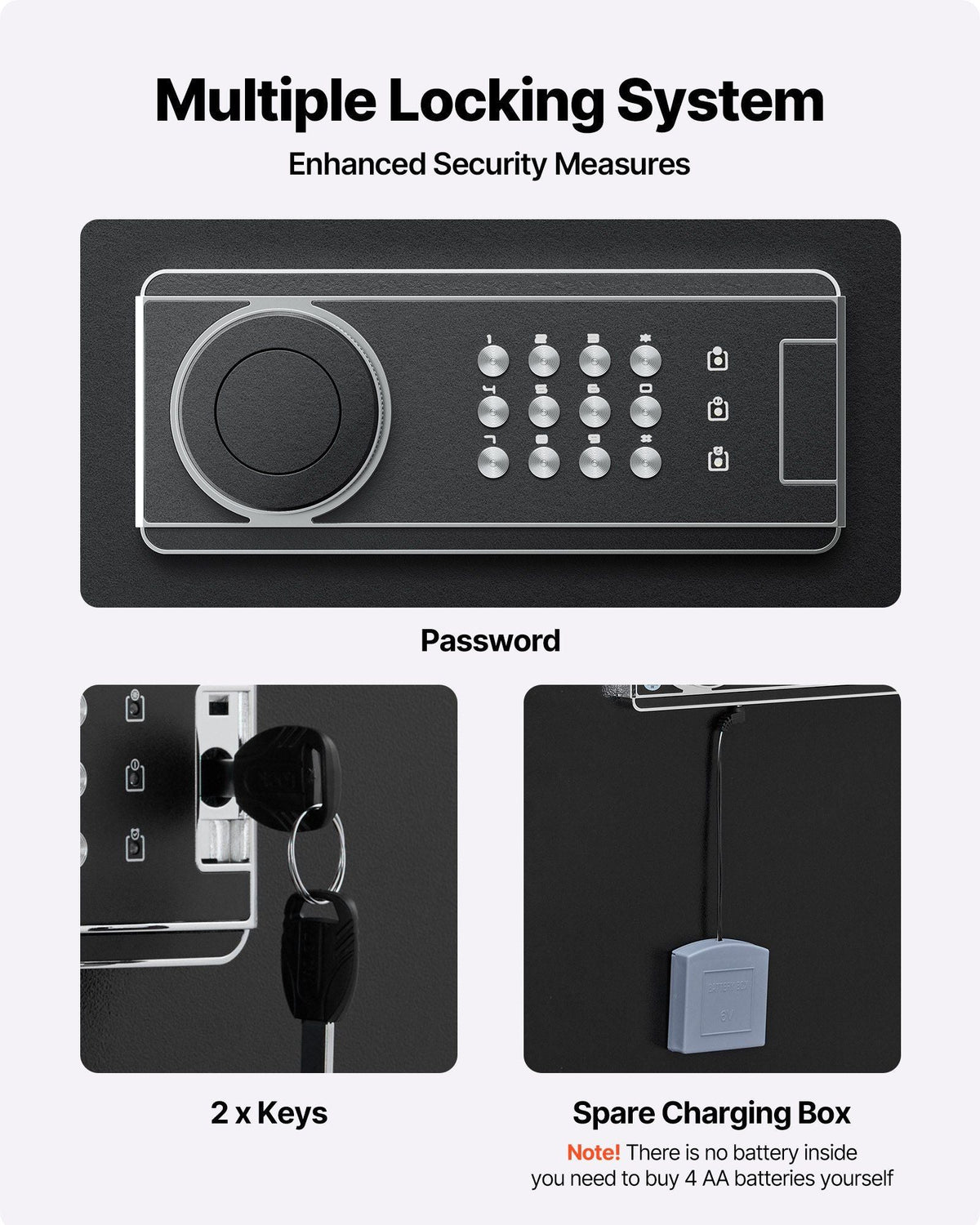 6-8 Gun Safe, Long Gun Cabinet for Rifles and Pistols, Quick Access Rifle Safe with 3 Ammo Slots and 2 Adjustable Racks, Large Digital Cabinet with Key and Password Lock