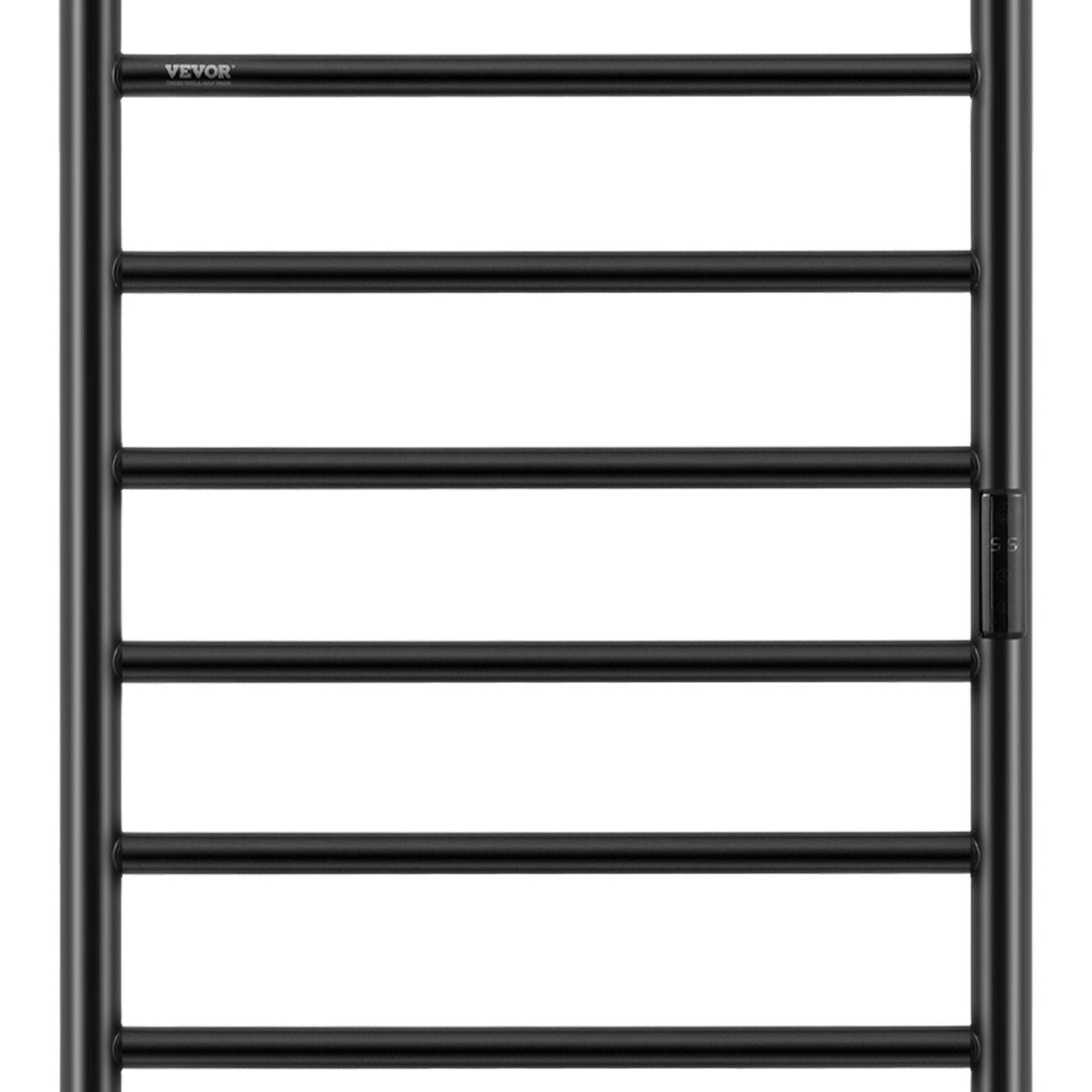 6 Bars Towel Warmer Rack, Wall Mounted Heated Towel Rack for Bathroom, IPX5 Waterpoof Towel Heater Rack with Timer & LED Display Screen, 5 Levels Adjustable Temperature Towel Heater, Black