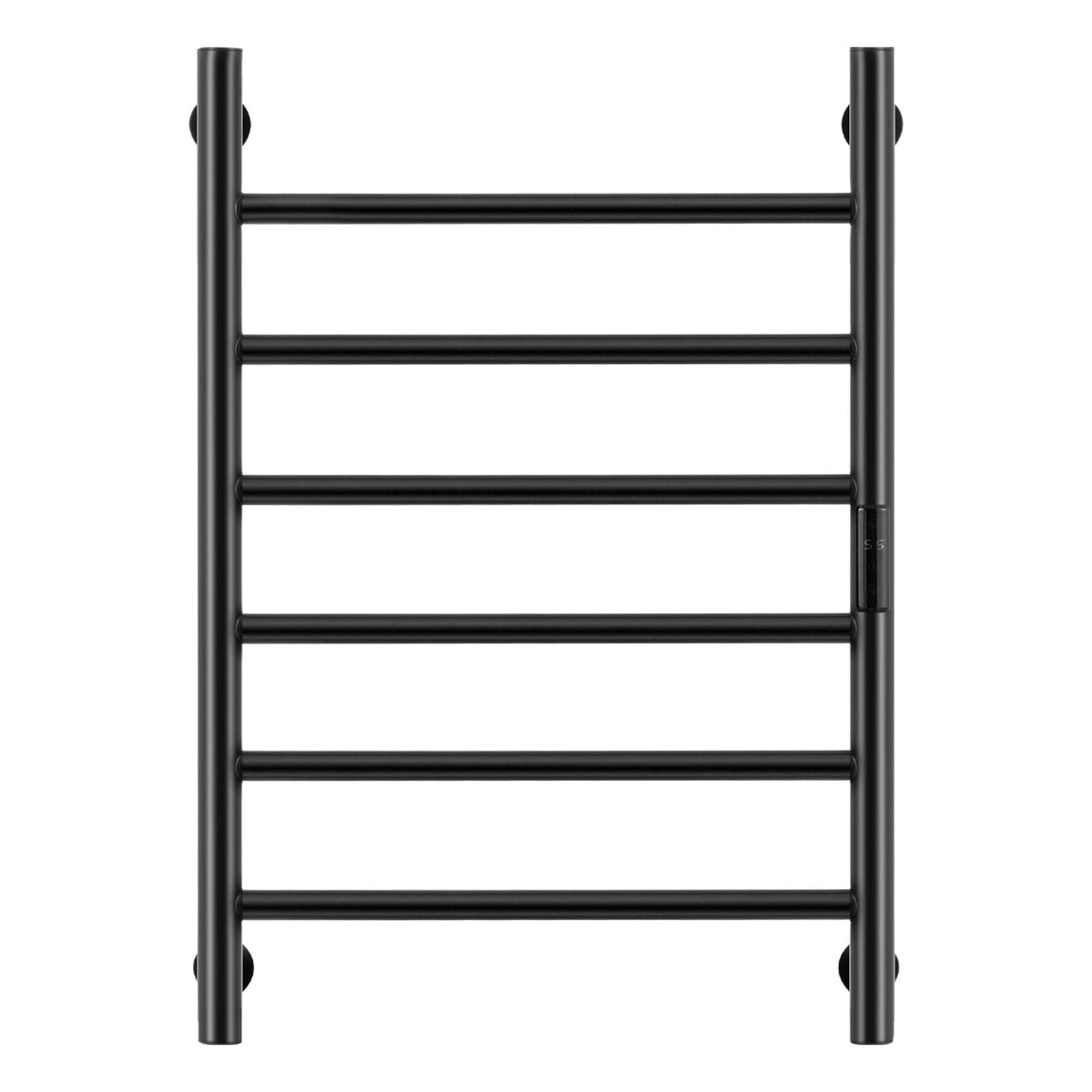 6 Bars Towel Warmer Rack, Wall Mounted Heated Towel Rack for Bathroom, IPX5 Waterpoof Towel Heater Rack with Timer & LED Display Screen, 5 Levels Adjustable Temperature Towel Heater, Black
