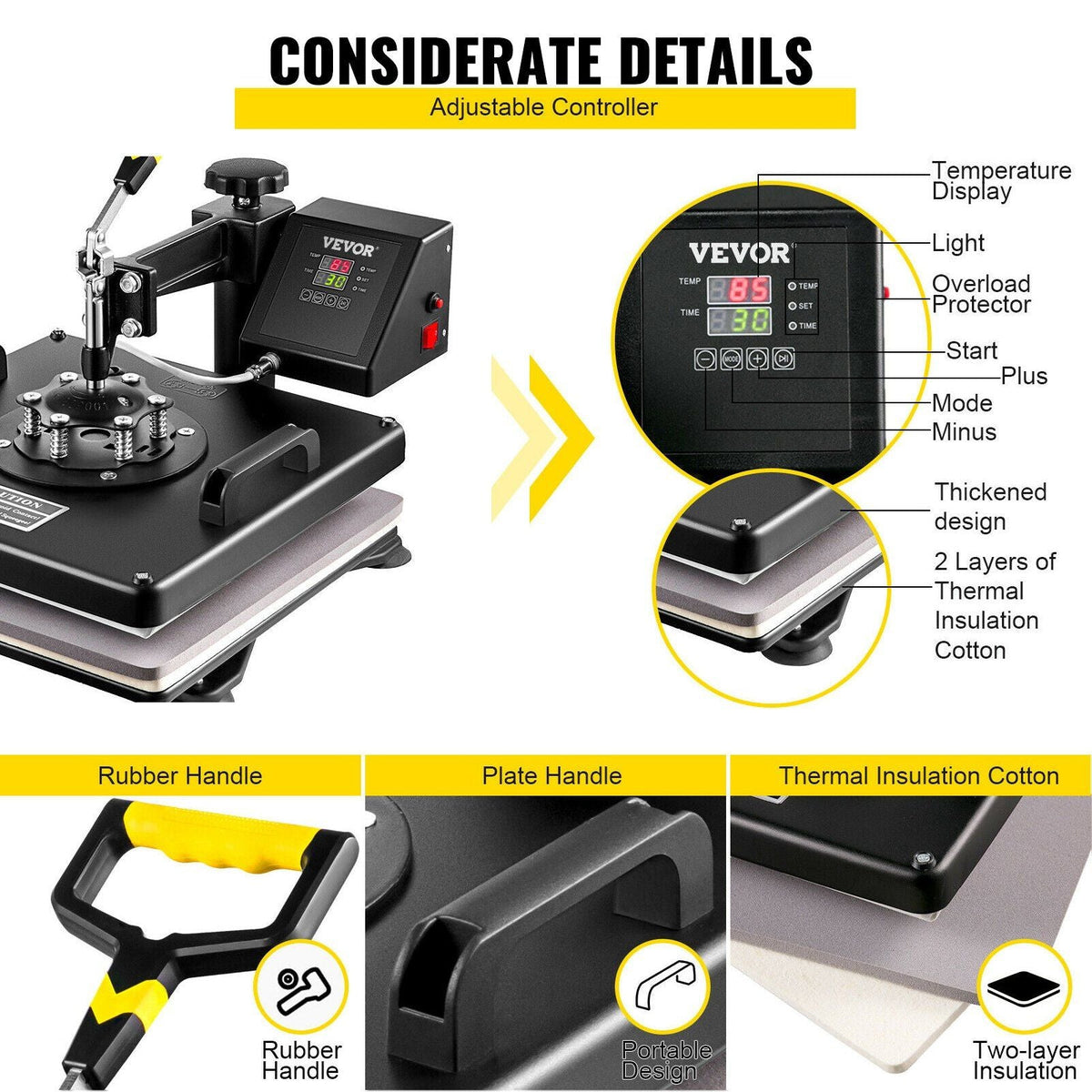 6 In 1 Mug Hat Heat Press & 53 Inch Vinyl Cutter Machine w/ Floor Stand