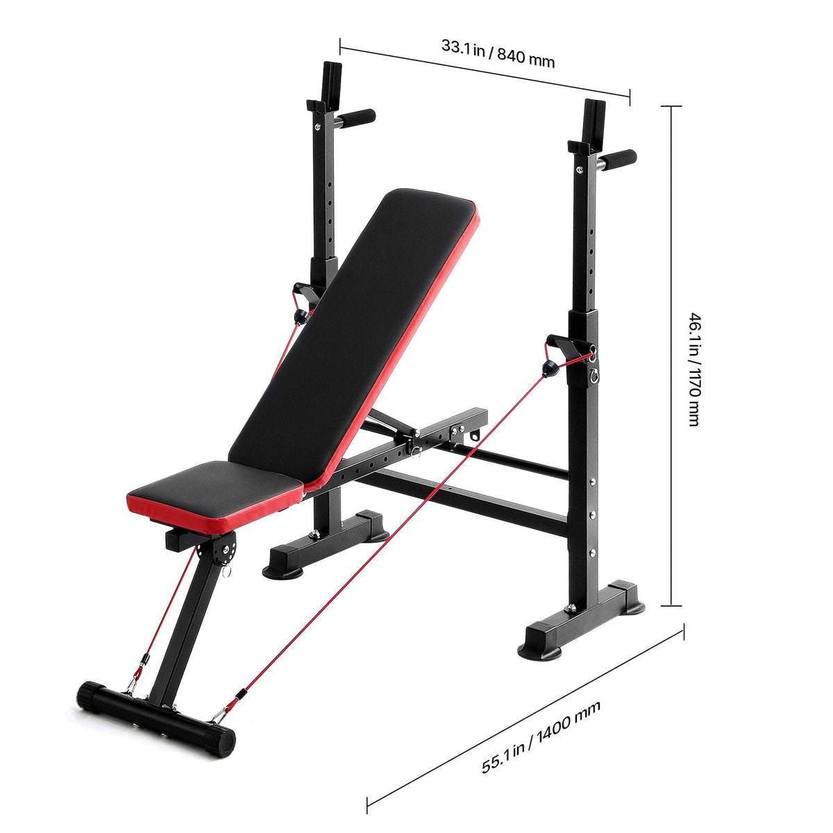 6-in-1 Weight Bench Set, 600lbs Adjustable Workout Bench Press, Exercise Sit up Bench for Home Gym Strength Training, Quick Folding Incline Decline Flat Bench