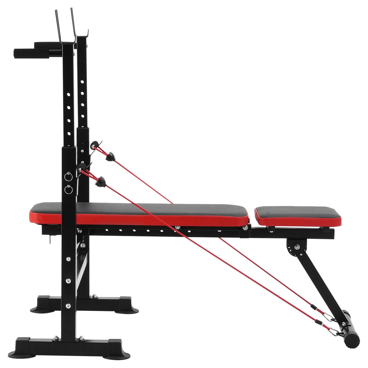 6-in-1 Weight Bench Set, 600lbs Adjustable Workout Bench Press, Exercise Sit up Bench for Home Gym Strength Training, Quick Folding Incline Decline Flat Bench
