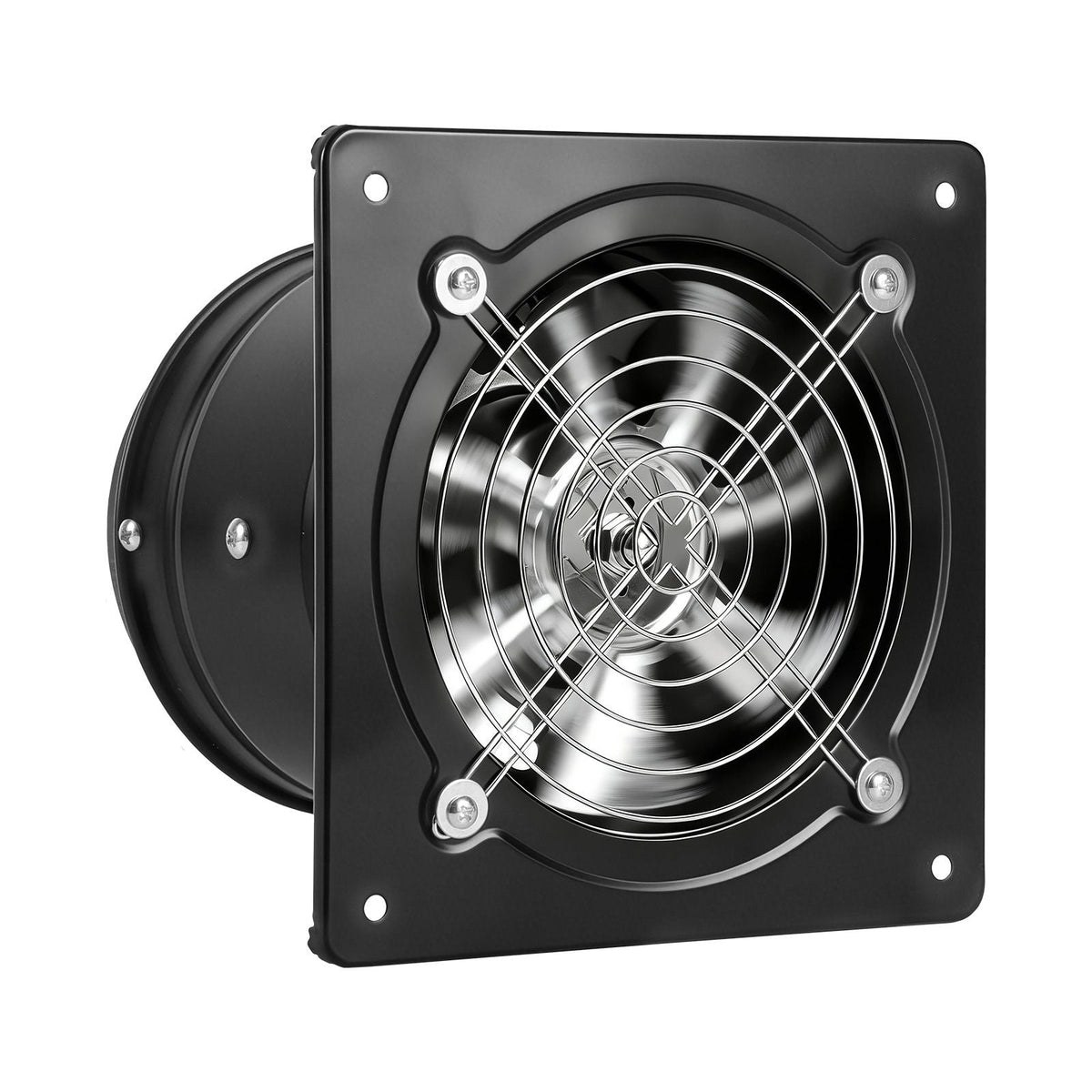 6 Inch Exhaust Fan, 308 CFM High Velocity Wall Mount Vent Fan with On/Off Control, Low Consumption, Portable Ventilation Extractor for Attic,Garage,Basement,Workshop,Kitchen, Chicken Coop,Black