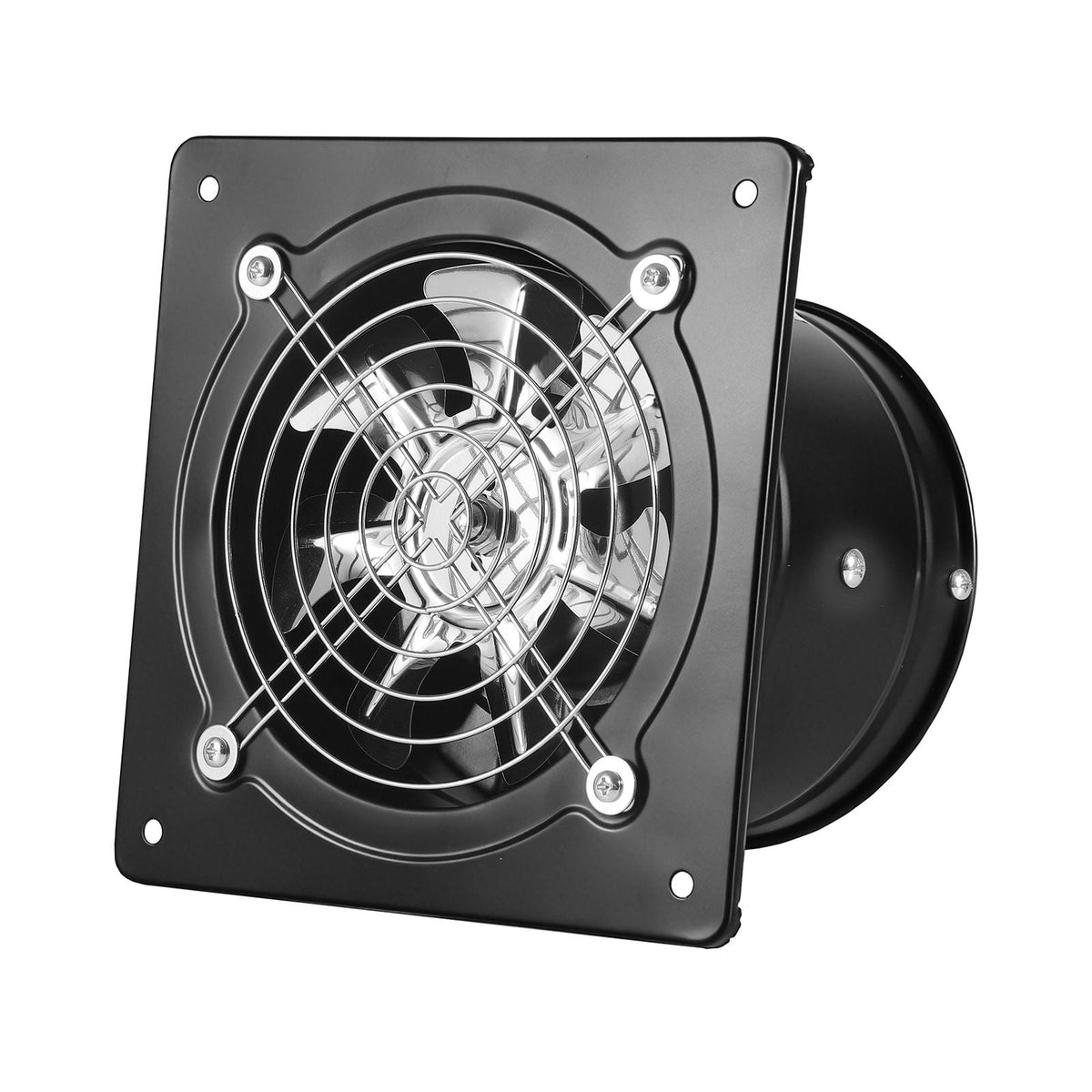 6 Inch Exhaust Fan, 308 CFM High Velocity Wall Mount Vent Fan with On/Off Control, Low Consumption, Portable Ventilation Extractor for Attic,Garage,Basement,Workshop,Kitchen, Chicken Coop,Black
