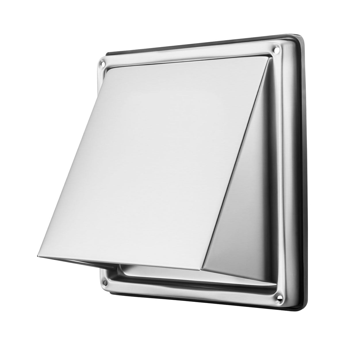 6 inch External Extractor Wall Vent Cover, Square AC Vent Gable Cover, Premium Stainless Steel & with Built-in a Protection Screen, for House,Bathroom,Garage,Kitchen,Basement (1 Pack, Silver)