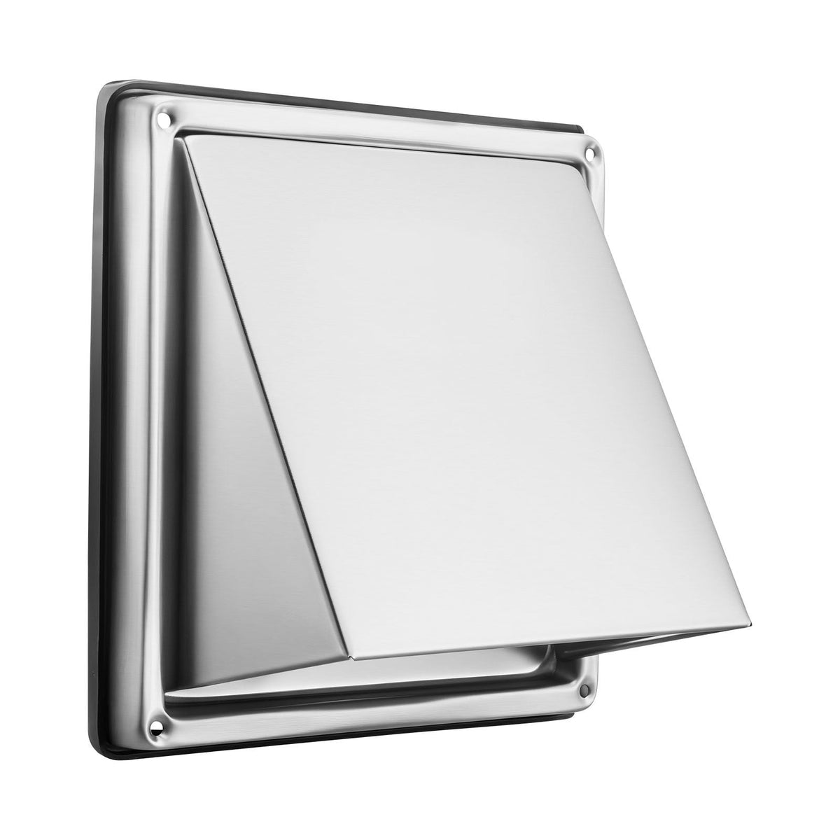 6 inch External Extractor Wall Vent Cover, Square AC Vent Gable Cover, Premium Stainless Steel & with Built-in a Protection Screen, for House,Bathroom,Garage,Kitchen,Basement (1 Pack, Silver)