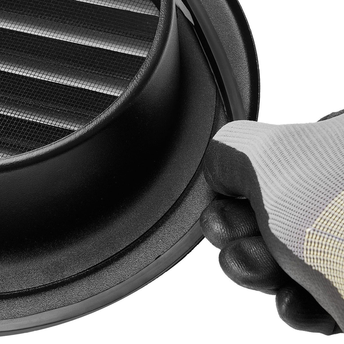 6 inch Wall Vent Cover, Louvered Round AC Vent Gable Cover, Premium Stainless Steel & with Built-in a Protection Screen, for House,Bathroom,Garage,Kitchen,Basement (2 Pack, Black)