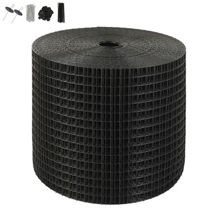 6 inch x 100ft Solar Panel Bird Guard, Critter Guard Roll Kit with 100pcs Aluminum Alloy Fasteners, Solar Panel Guard with Rust-proof PVC Coating, 1/2 inch Wire Roll Mesh