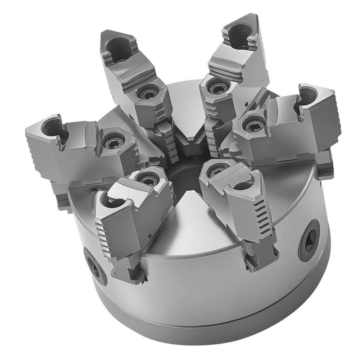 6-Jaw Lathe Chuck, 6 Inch (160 mm), Self-Centering Chuck with D1-4 Cam Lock Backing Plate, 0.12-5.71 in (3-145 mm) Clamping Range with T-wrench Screws, HT300 Material, for Wood Metal Lathe