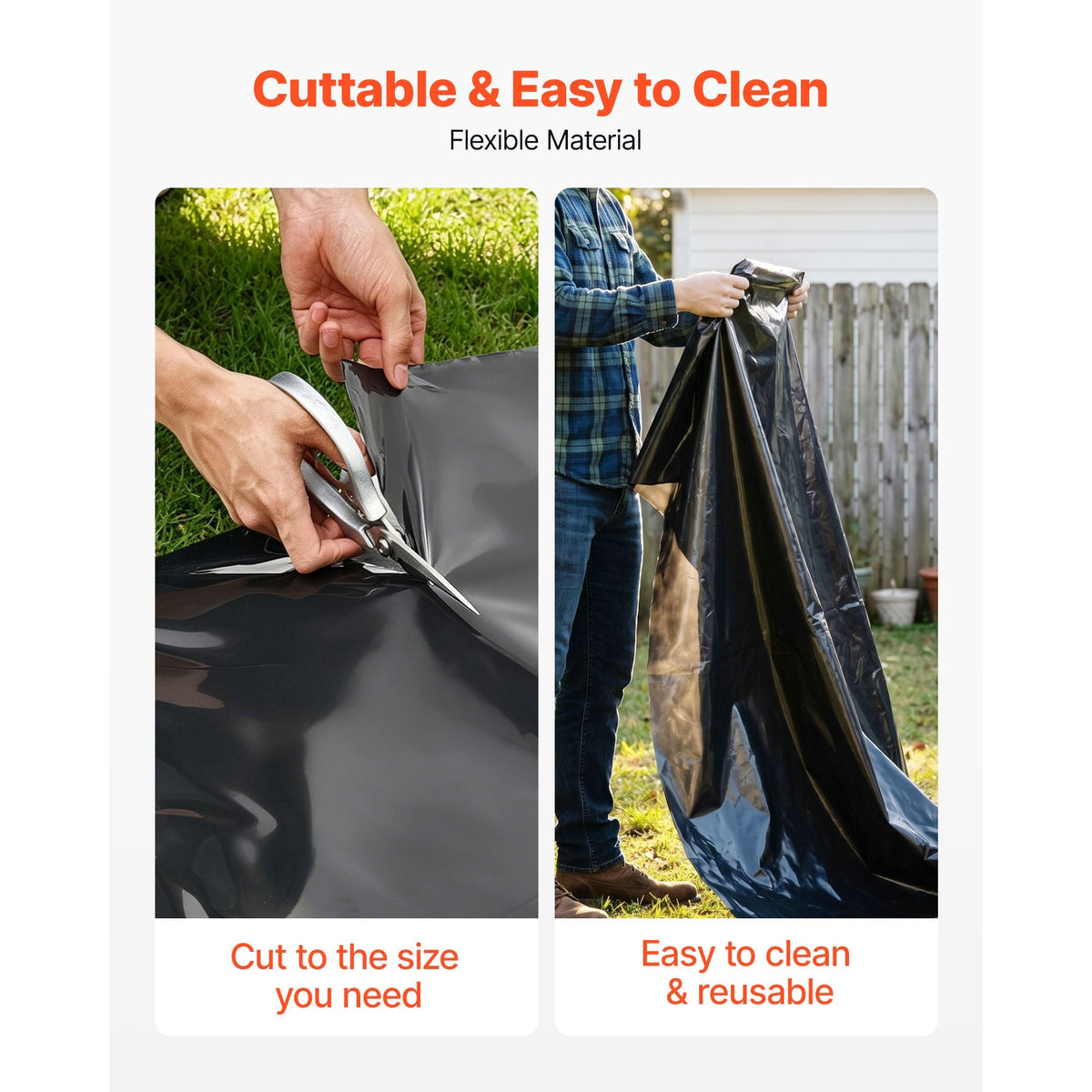 6 Mil Plastic Sheeting 20' x 100' Black Heavy Duty Polyethylene Roll, Thick Plastic Roll for Garden, Drop Cloth Painters Tarp, Polyethylene Covering for Crawl Space Vapor Barrier, Weed Control