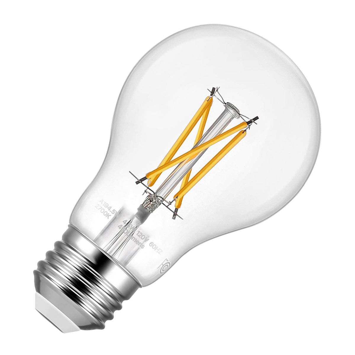 6 Pack Edison Bulbs LED, A19 Vintage Edison Light Bulbs, 4.5W Dimmable 450 Lumens, 2700K Warm White, E26 Base LED Filament Bulb, Antique Glass Style for Home, Bedroom, Office, Farmhouse,CRI80+