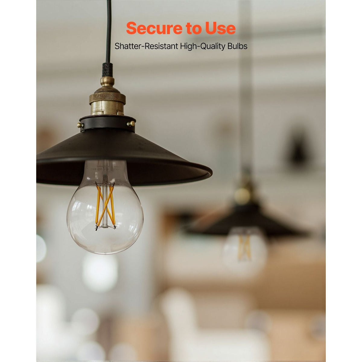 6 Pack Edison Bulbs LED, A19 Vintage Edison Light Bulbs, 4.5W Dimmable 450 Lumens, 2700K Warm White, E26 Base LED Filament Bulb, Antique Glass Style for Home, Bedroom, Office, Farmhouse,CRI80+