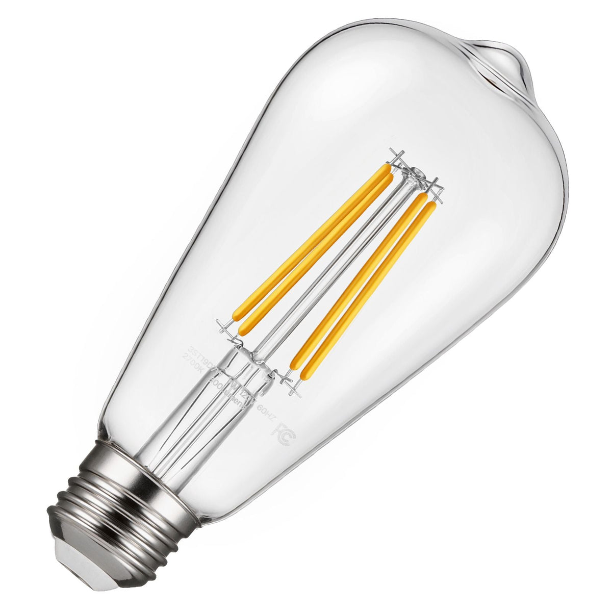 6 Pack Edison Bulbs LED, ST19 Vintage Edison Light Bulbs, 7W Dimmable 800 Lumens, 2700K Warm White, E26 Base LED Filament Bulb, Antique Glass Style for Home, Bedroom, Office, Farmhouse