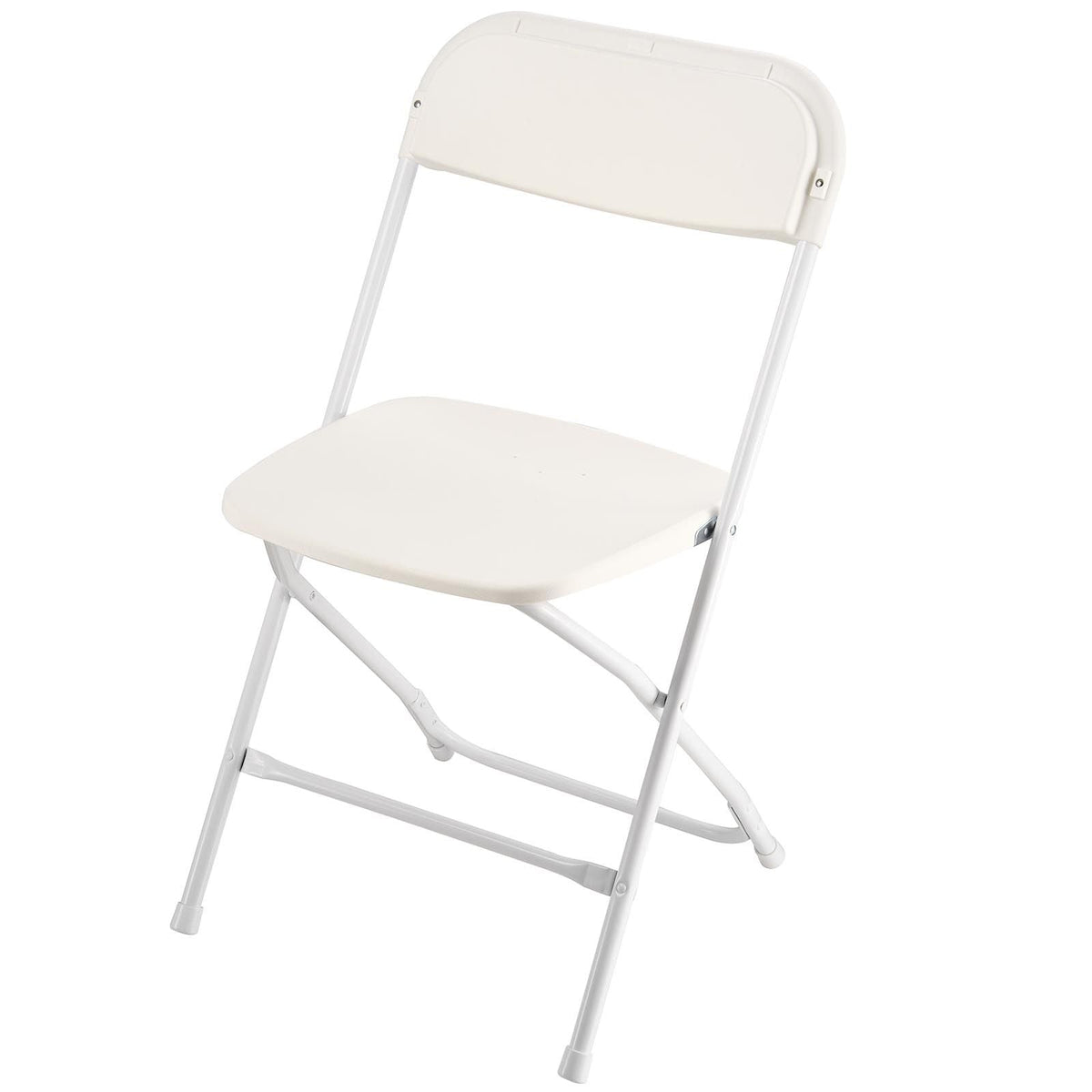 6 Pack Folding Chairs, Foldable Plastic Chairs with Heavy Duty Metal Frame, Portable Folding Card Table Chairs, Stackable Indoor Outdoor Seats for Home, Yard, Garden, Parties, Events, White
