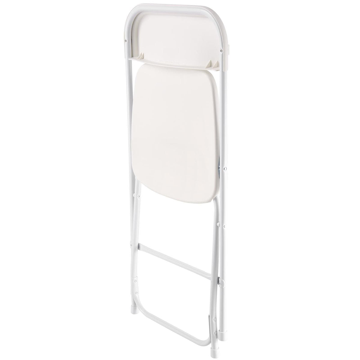 6 Pack Folding Chairs, Foldable Plastic Chairs with Heavy Duty Metal Frame, Portable Folding Card Table Chairs, Stackable Indoor Outdoor Seats for Home, Yard, Garden, Parties, Events, White