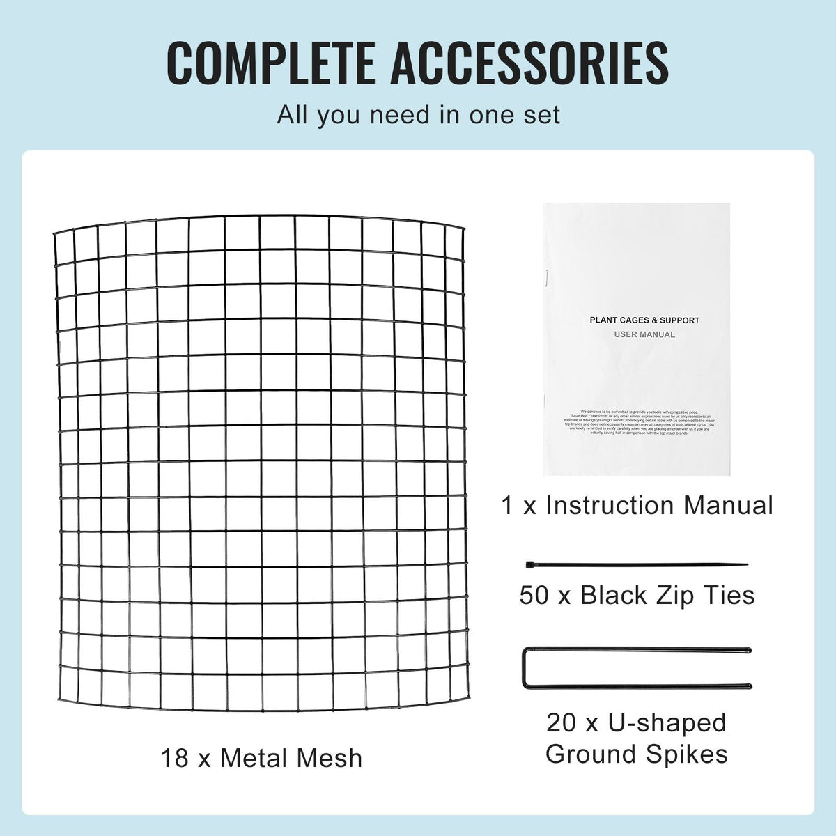 6 Pack Plant Protector from Animals, 12.6'' Dia. x 14'' H Chicken Wire Plant Protector, Plant Cages for Outdoor Plants, Flowers & Vegetables, Keeps Bunny Chicken Squirrels Out, 18pcs Metal Mesh