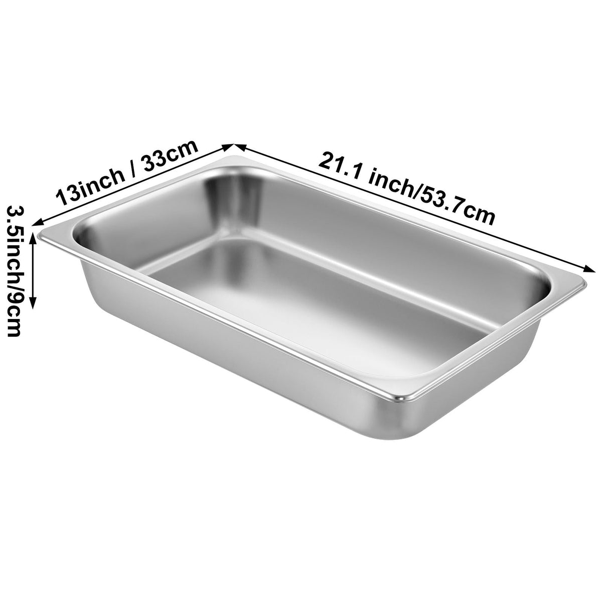 6 Pack Steam Table Pans 20.9 x 12.8 x 3.9 Inch Deep Steam Table Pan Full Size 13L Deep Food Container Stainless Steel Oven Tray Hotel Pans Anti-Jam Steam Table Food Pan