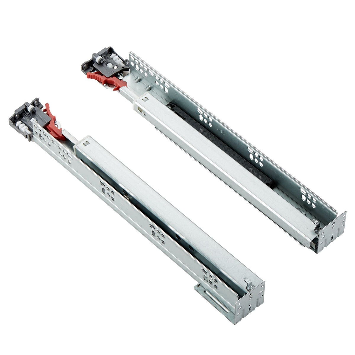 6 Pairs of 15 Inch Drawer Bottom Side Mount Rails, Heavy Duty Full Ball Bearing Extension Steel Track, Soft-Close Noiseless Guide Glides Cabinet Kitchen Runners with Locking Mechanism, 100 Lbs