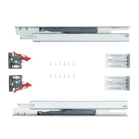 6 Pairs of 18 Inch Drawer Bottom Side Mount Rails, Heavy Duty Full Ball Bearing Extension Steel Track, Soft-Close Noiseless Guide Glides Cabinet Kitchen Runners with Locking Mechanism, 100 Lbs