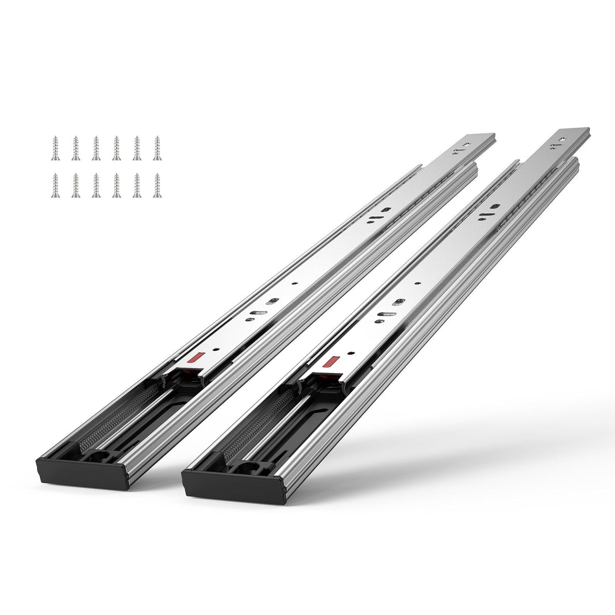 6 Pairs of 20 Inch Drawer Slides Side Mount Rails, Heavy Duty Full Extension Steel Track, Soft-Close Noiseless Guide Glides Cabinet Kitchen Runners with Ball Bearing, 100 Lbs Load Capacity
