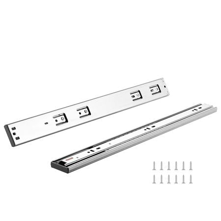 6 Pairs of 22 Inch Drawer Slides Side Mount Rails, Heavy Duty Full Extension Steel Track, Soft-Close Noiseless Guide Glides Cabinet Kitchen Runners with Ball Bearing, 100 Lbs Load Capacity