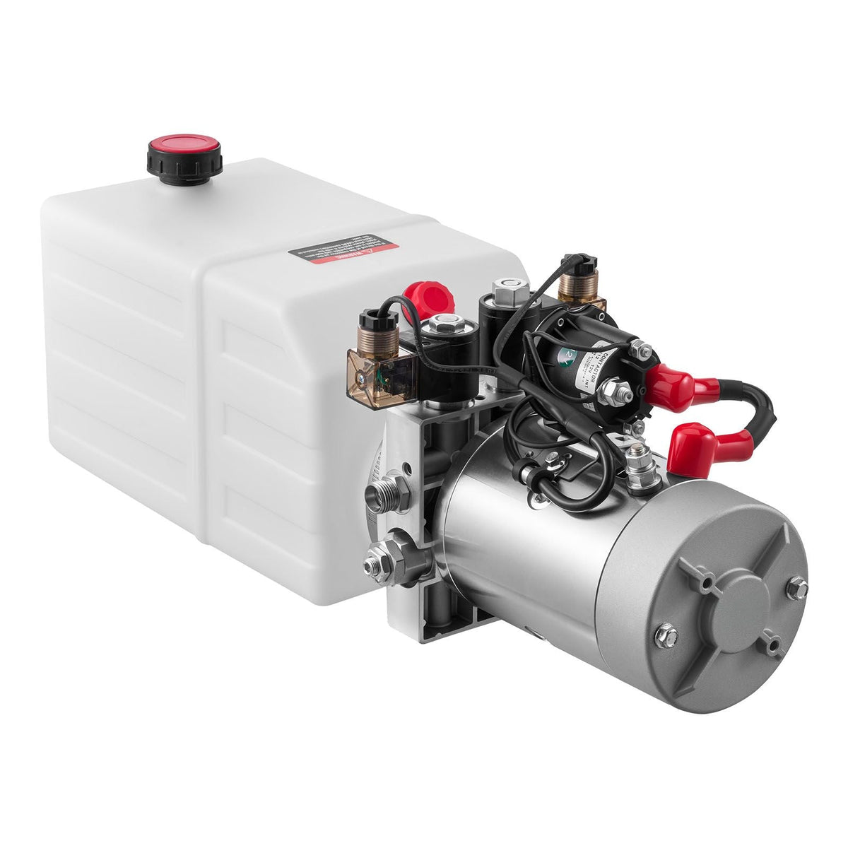 6 Quart Hydraulic Power Unit, Double Acting Dump Trailer Pump, 3200 PSI Max Relief Pressure & 0.91 GPM Flow Rate, DC 12V Hydraulic Pump with Metal Reservoir for Dump Trailer Car Lifting