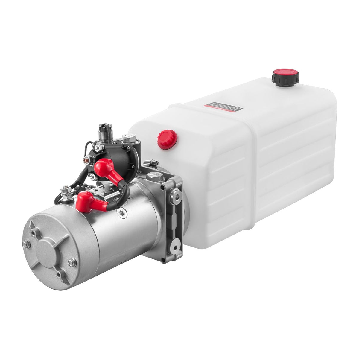 6 Quart Hydraulic Power Unit, Single Acting Dump Trailer Pump, 3200 PSI Max Relief Pressure & 0.91 GPM Flow Rate, DC 12V Hydraulic Pump with Metal Reservoir for Dump Trailer Car Lifting, White