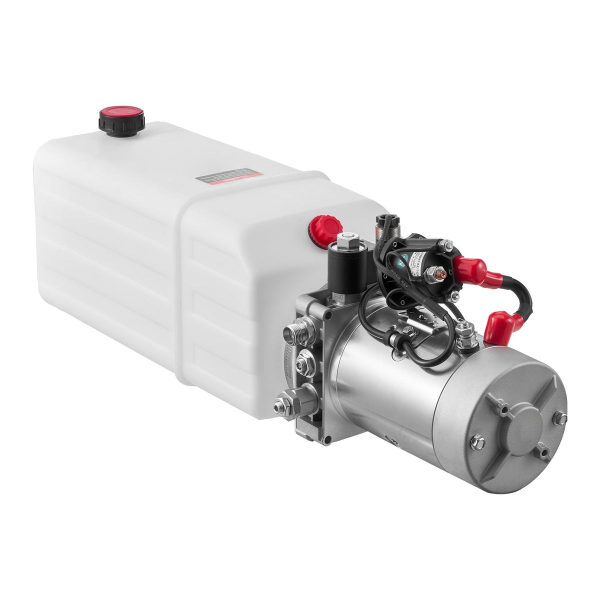 6 Quart Hydraulic Power Unit, Single Acting Dump Trailer Pump, 3200 PSI Max Relief Pressure & 0.91 GPM Flow Rate, DC 12V Hydraulic Pump with Metal Reservoir for Dump Trailer Car Lifting, White