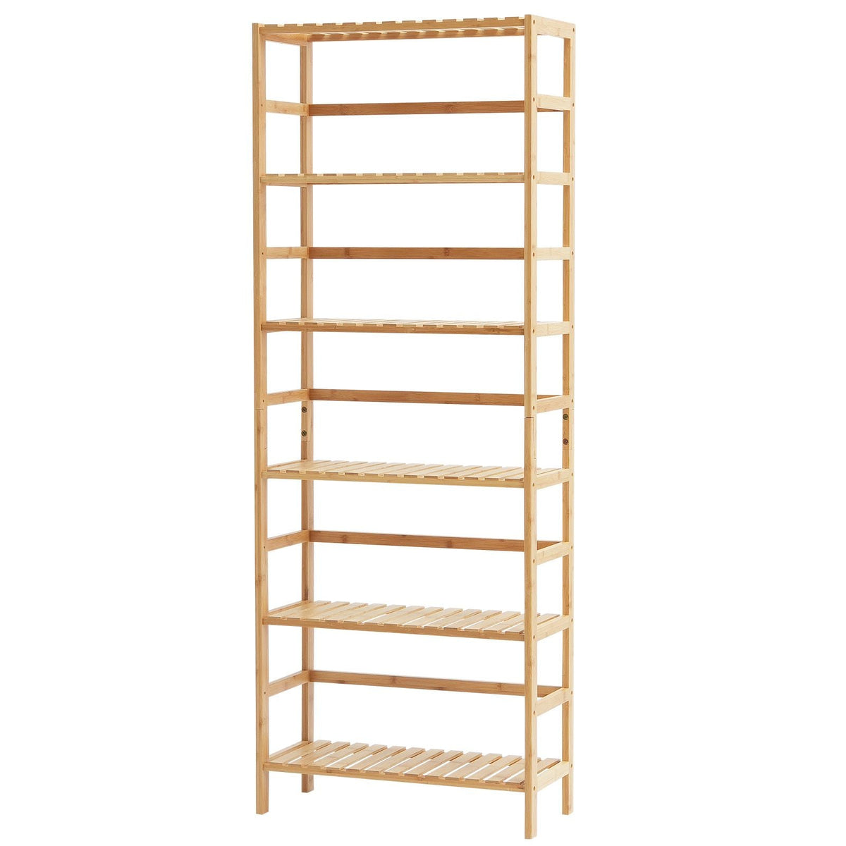 6-Tier Bamboo Shelf, Open Wood Bookshelf, Display Storage Rack Organizer, Freestanding Flower Plant Stand, Multifunctional Bamboo Bookshelf Ideal for Bathroom, Bedroom, Office, Study, Natural