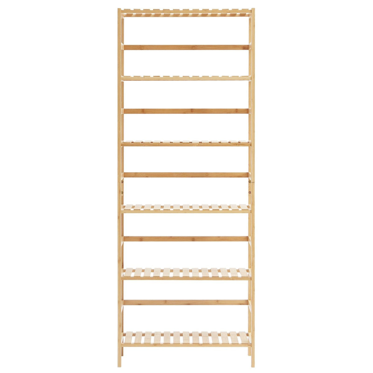 6-Tier Bamboo Shelf, Open Wood Bookshelf, Display Storage Rack Organizer, Freestanding Flower Plant Stand, Multifunctional Bamboo Bookshelf Ideal for Bathroom, Bedroom, Office, Study, Natural