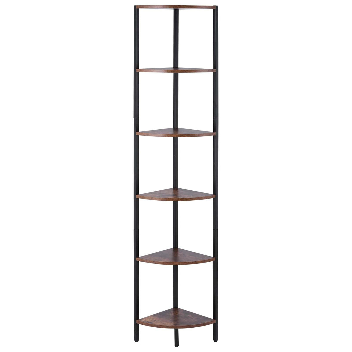 6 Tier Corner Shelf with LED Light, 68" Tall Corner Bookshelf with Storage Shelves for Collectibles, Display Shelf with Multi-color Lights Controlled Via RC/APP for Bedroom, Living Room, Office