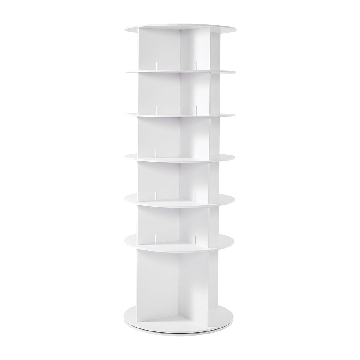 6 Tiers Rotating Shoe Rack Tower, 360° Spinning Shoe Rack, Revolving Storage Round Carousel Display, Freestanding Lazy Susan Organizer Display for Bedroom, Living Room, Entryway, Closet, White