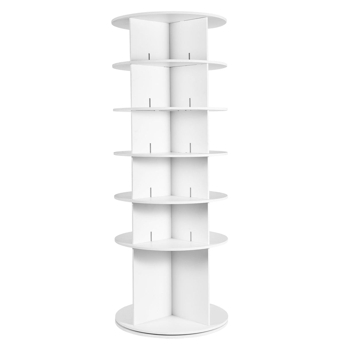 6 Tiers Rotating Shoe Rack Tower, 360°Spinning Shoe Display, Revolving Shoe Rack Storage Round Carousel, Lazy Susan Shoe Rack Organizer, Ideal for Bedroom, Living Room, Entryway, White