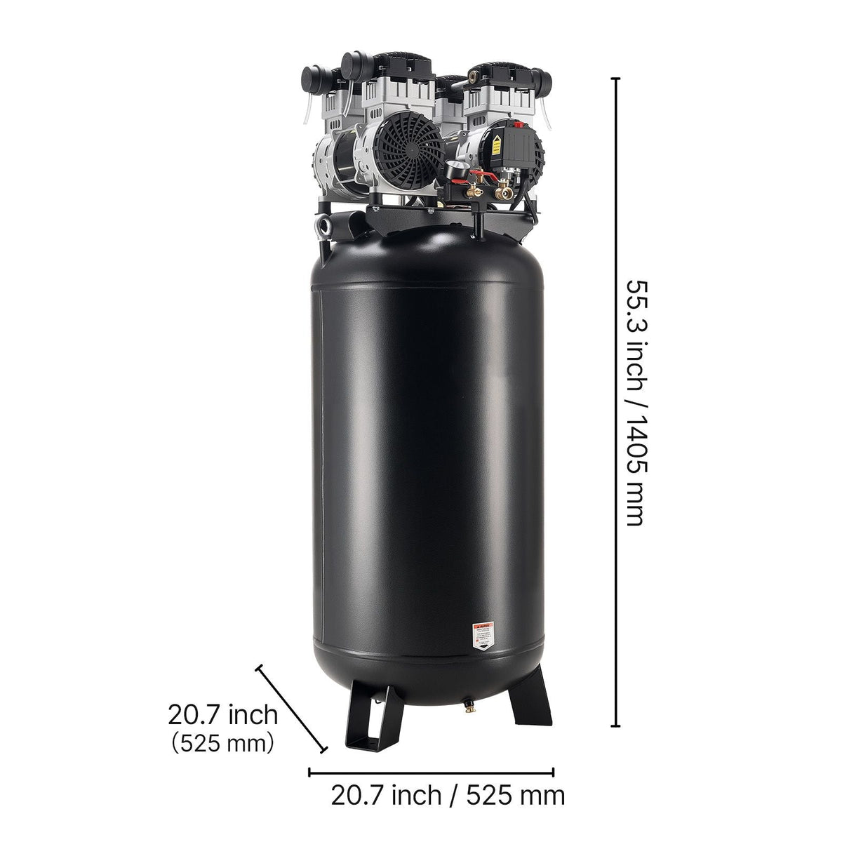 60 Gallons Heavy-Duty Air Compressor, 4HP 10SCFM at 90PSI Air Compressors with Max 125PSI Pressure, Oil-Free Compressor Tank for Industrial Manufacturing, Large Workshops (230V 60Hz, No-Plug)